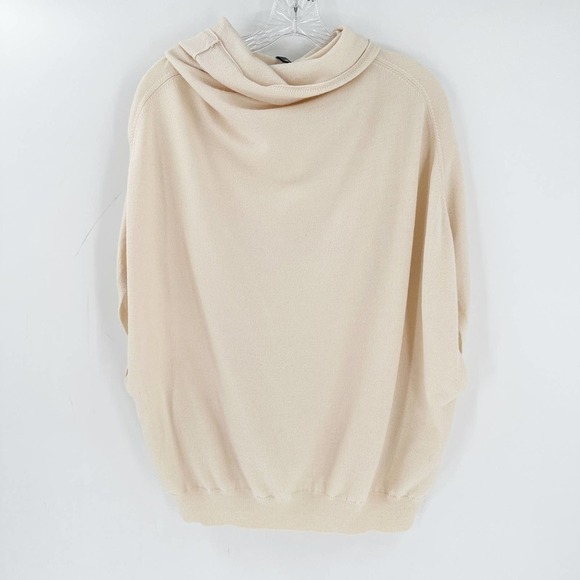 Slink Jeans Pullover Mock Neck Sleeveless Wool Blouse in Oatmeal - Picture 1 of 9